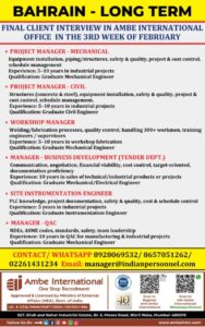 Bahrain Long-Term Job Opportunity – Final Client Interview in Mumbai!