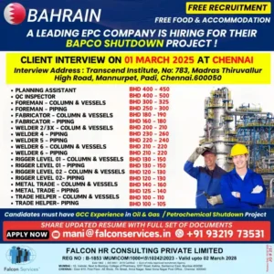 Bahrain BAPCO Shutdown Project: Exciting Job Opportunities in 2025