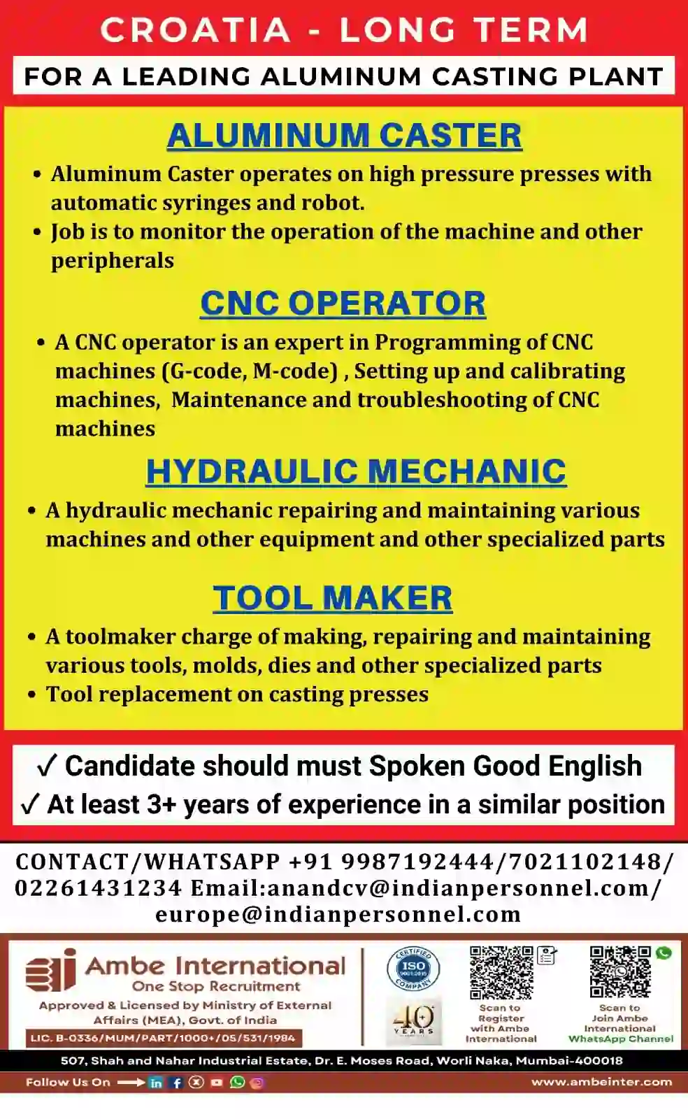 Exciting Job Opportunities in Croatia for a Leading Aluminum Casting Plant