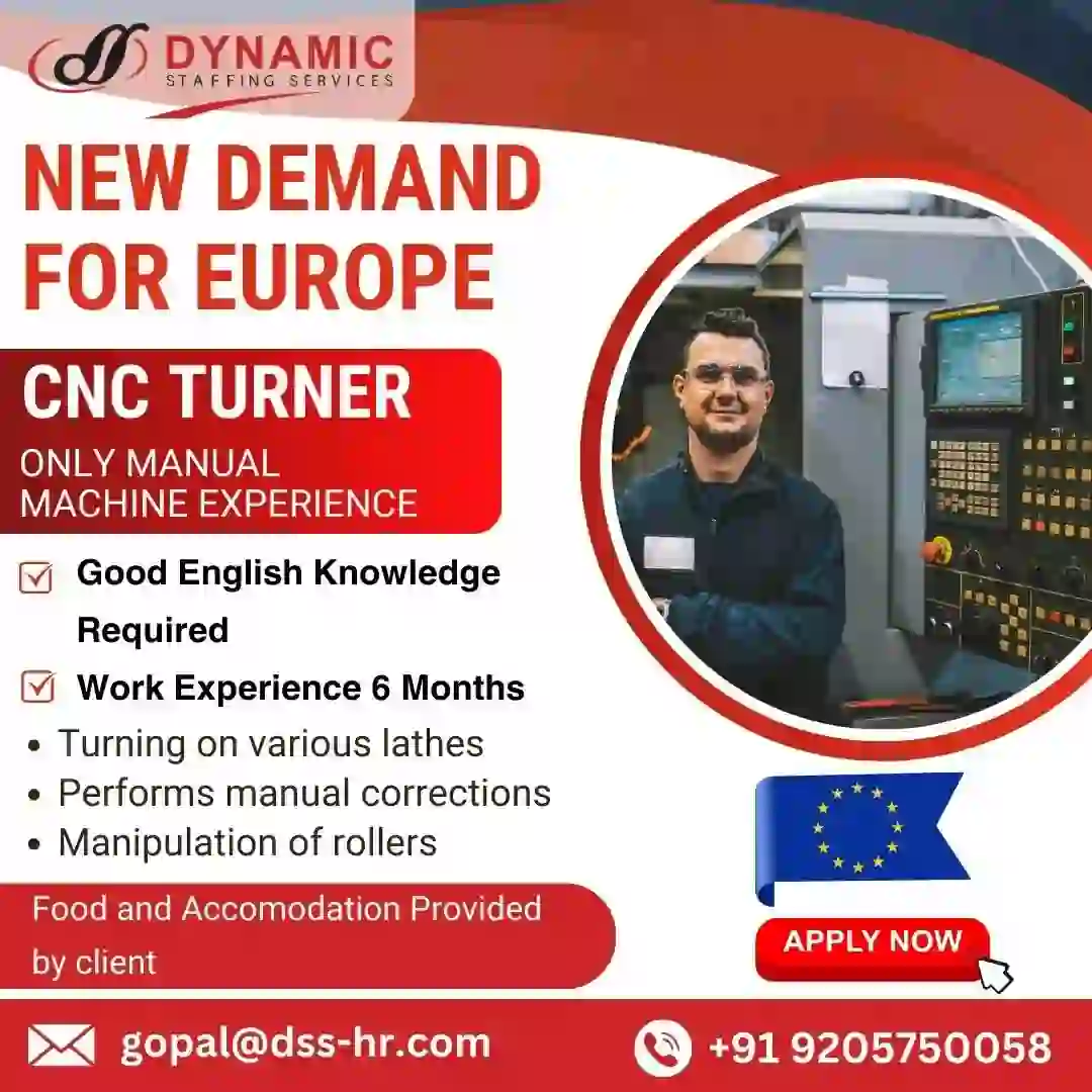 CNC Turner Jobs in Europe | Apply Now for High-Paying Opportunities