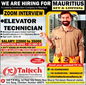 Exciting Career Opportunity in Mauritius – Join as an Elevator Technician Today!