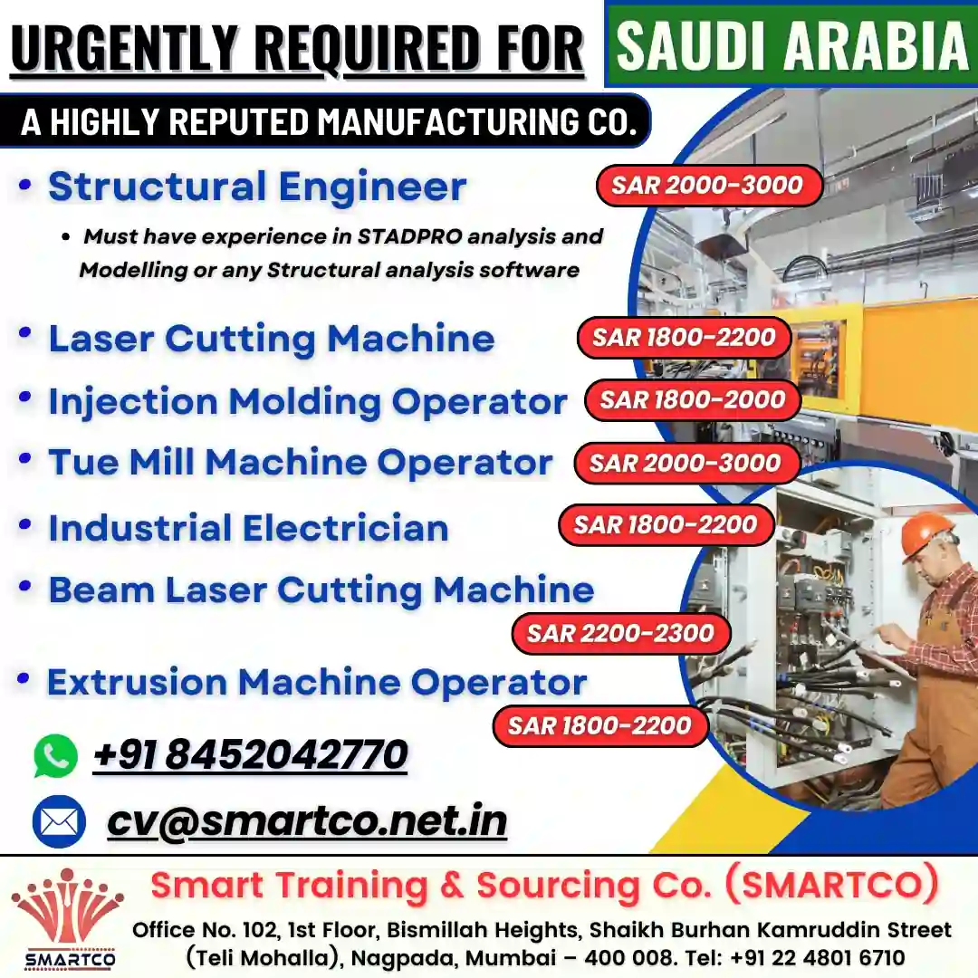 Exciting Job Openings in Saudi Arabia – Apply !