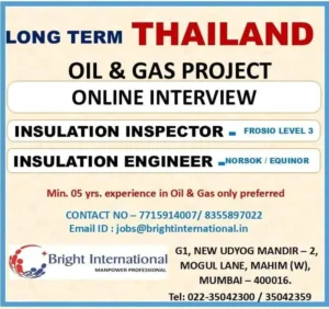 Oil & Gas Jobs in Thailand – Hiring Insulation Engineers & Inspectors | Bright International Recruitment