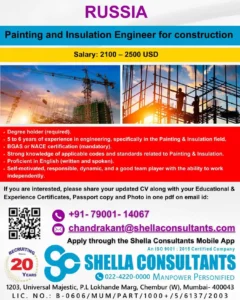 Painting and Insulation Engineer Jobs in Russia – Hiring Now!