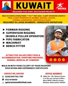 Kuwait KNPC Shutdown Job Vacancy 2025 – HEISCO Hiring for Rigging, Fabricator, Machinist, Fitter Roles