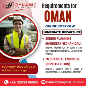 Oman mechanical engineering job ad – Dynamic Staffing Services