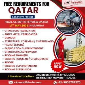 Qatar Job Interview 17 May 2025 – Fabrication and Rigging Roles