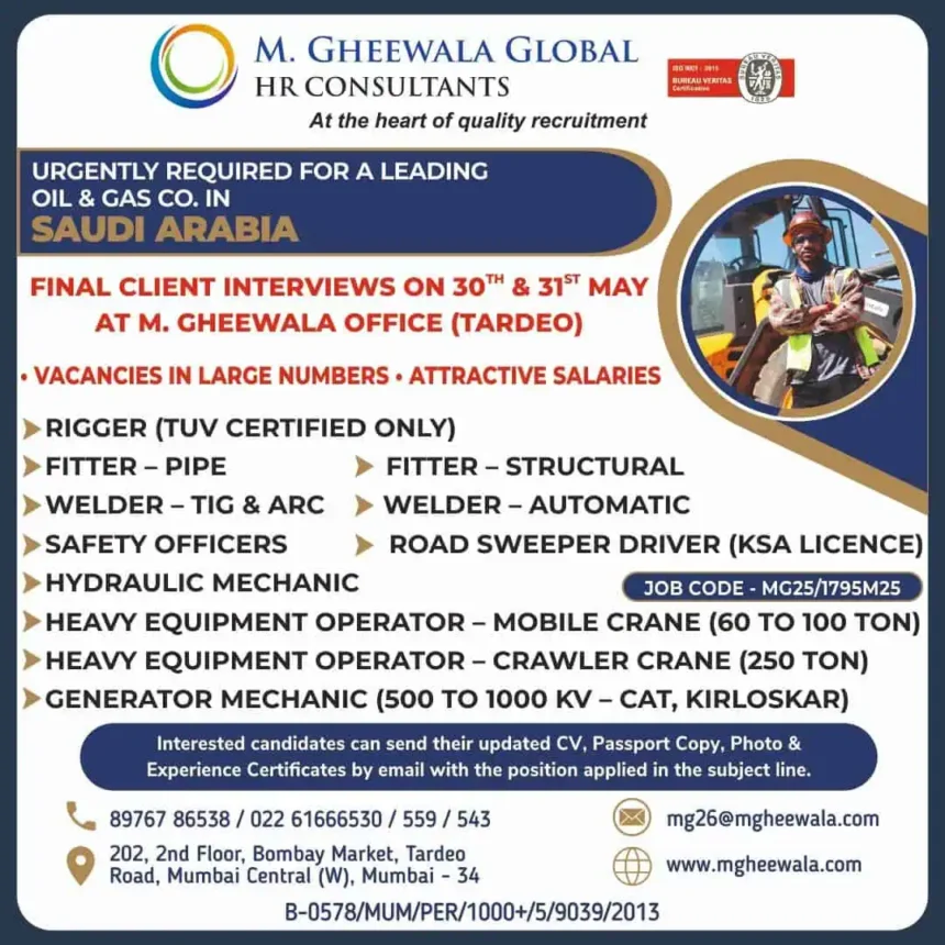 Saudi Arabia Oil & Gas Jobs – Final Client Interview by M. Gheewala HR Consultants