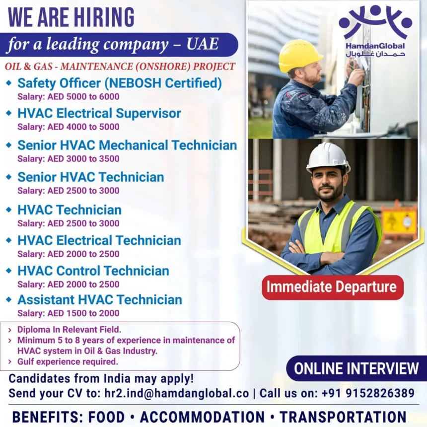 The UAE job market continues to offer lucrative opportunities in the Oil & Gas sector. Here's a detailed breakdown of the current hiring positions: